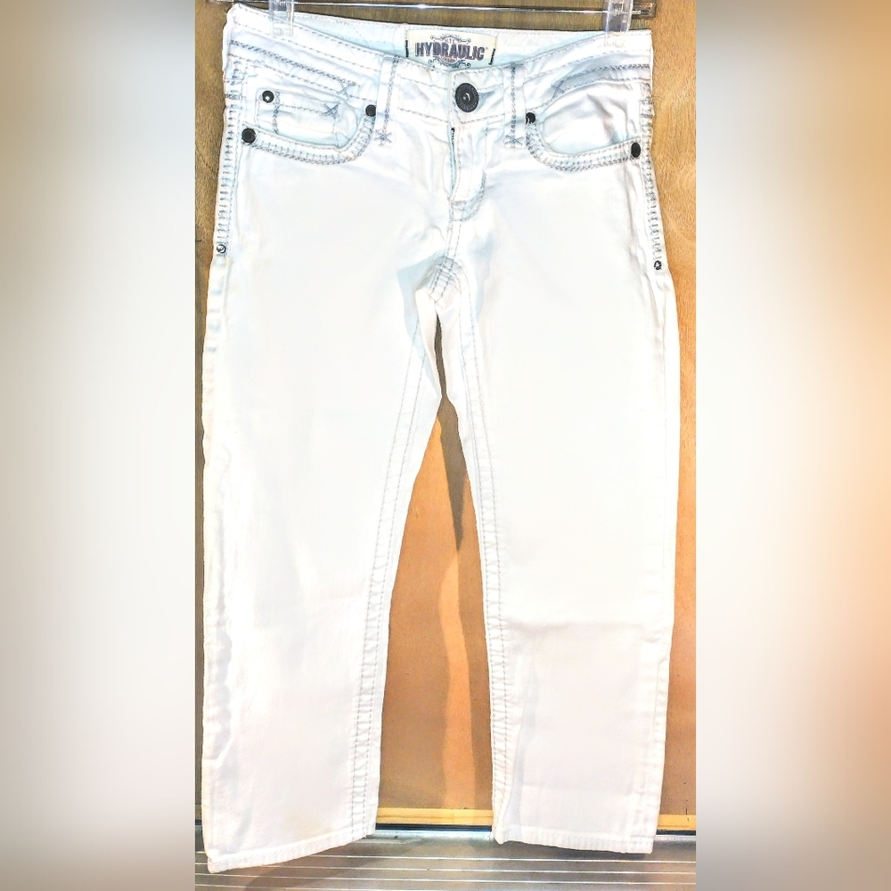 Hydraulic women's white jean capris sz 0
